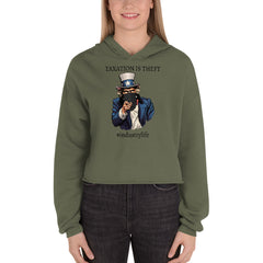 Taxation Is Theft Crop Hoodie - 86Campers