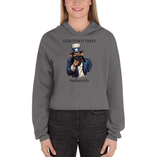 Taxation Is Theft Crop Hoodie - 86Campers